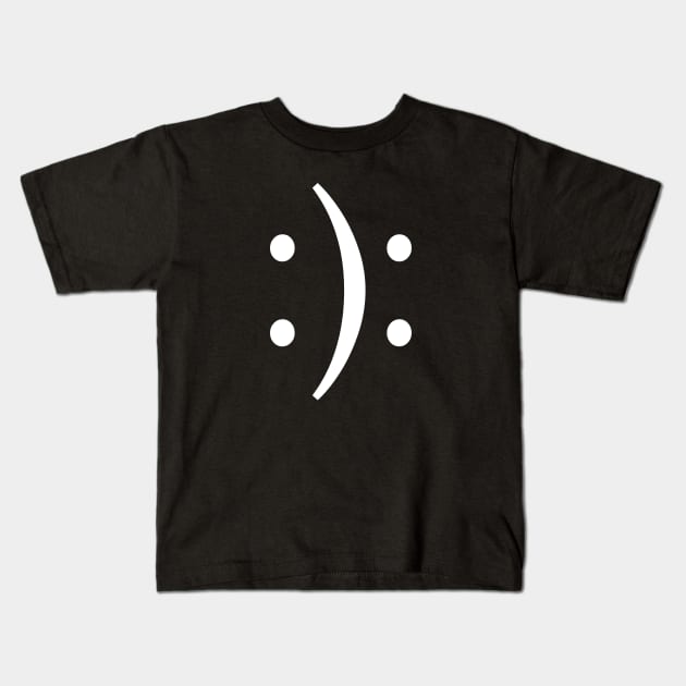 Bipolar symbol - white text Kids T-Shirt by Karma Chameleon